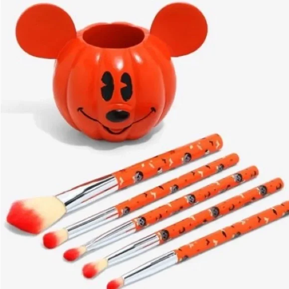 Disney Mickey Mouse Jack-O'Lantern Makeup Brush Set & Holder - Picture 8 of 8